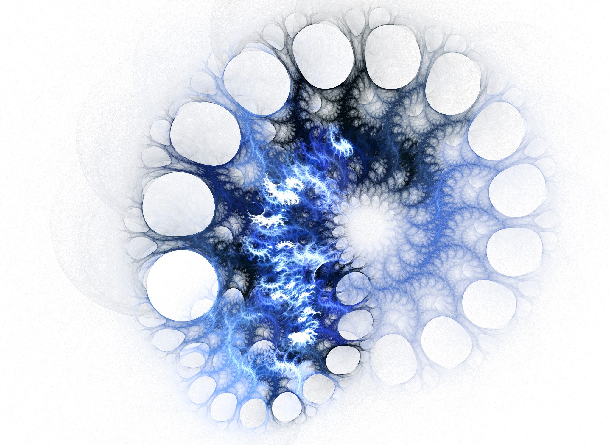 Blue fractal spiral pattern