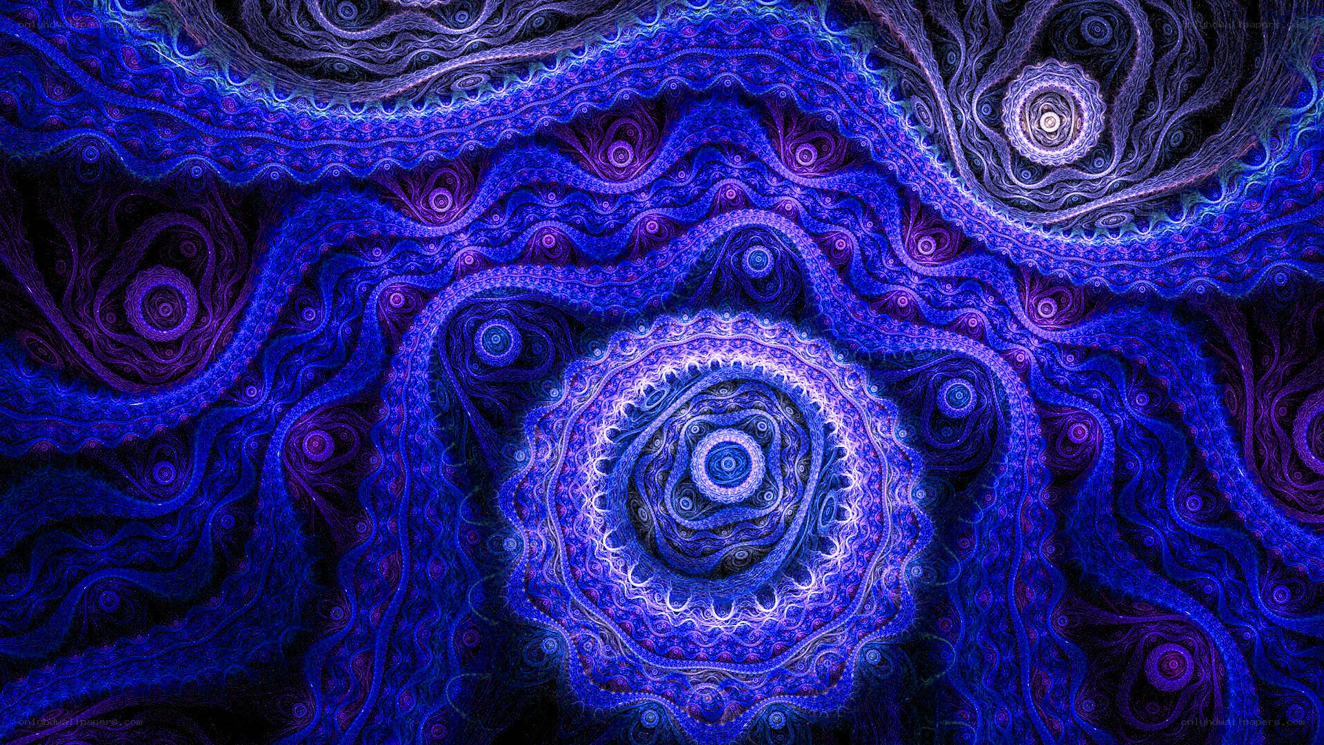 blue fractal spiral pattern