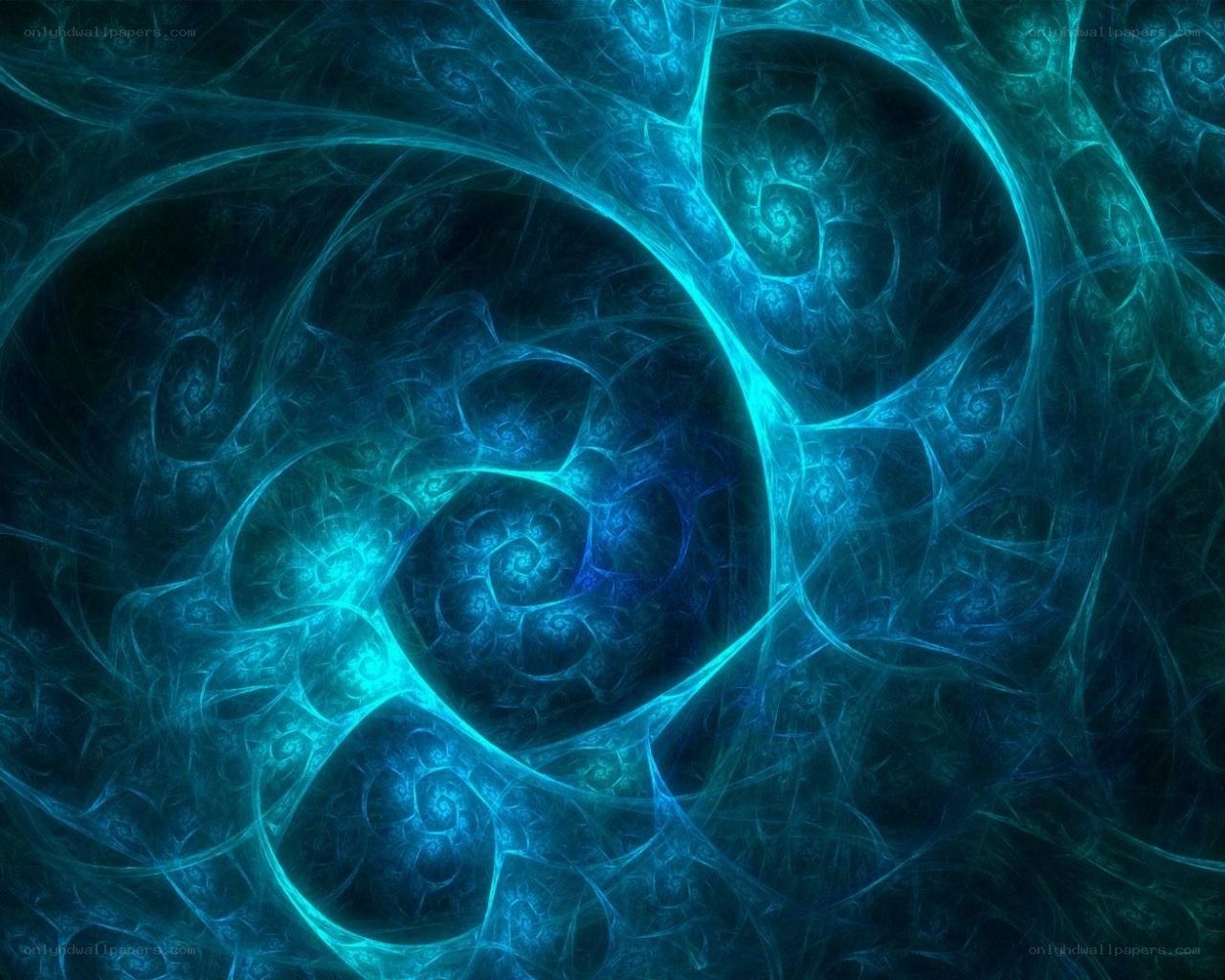 blue fractal spiral pattern