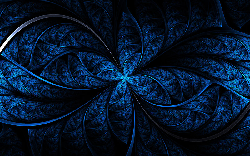 blue fractal spiral pattern