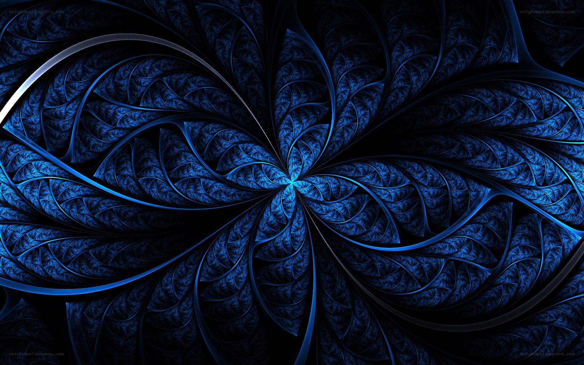 blue fractal spiral pattern