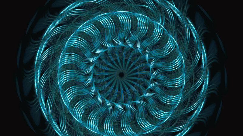 Blue fractal spiral pattern