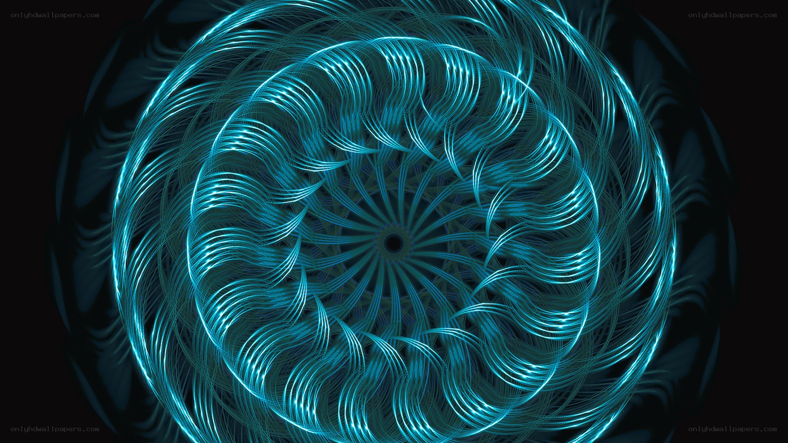 Blue fractal spiral pattern