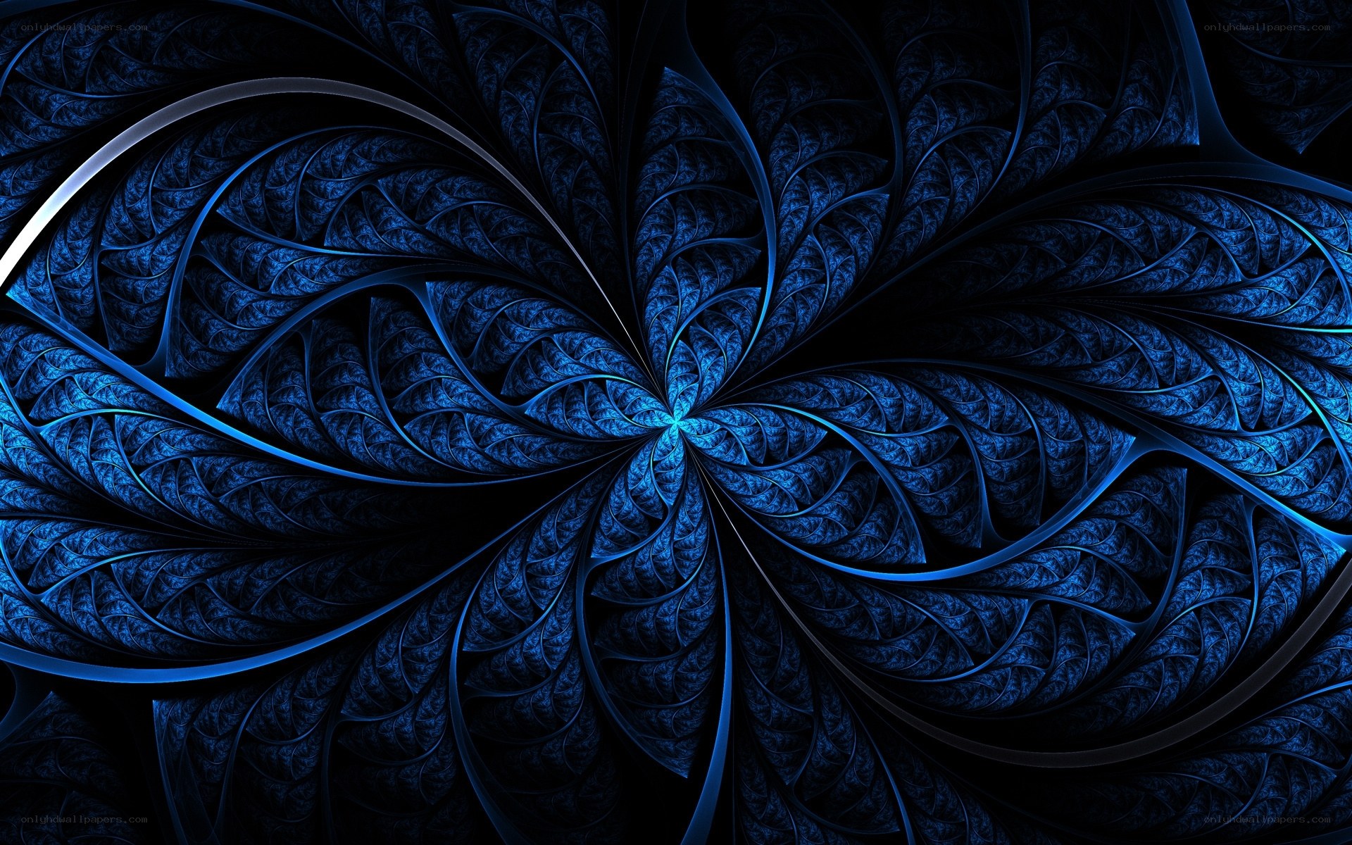 blue fractal spiral pattern