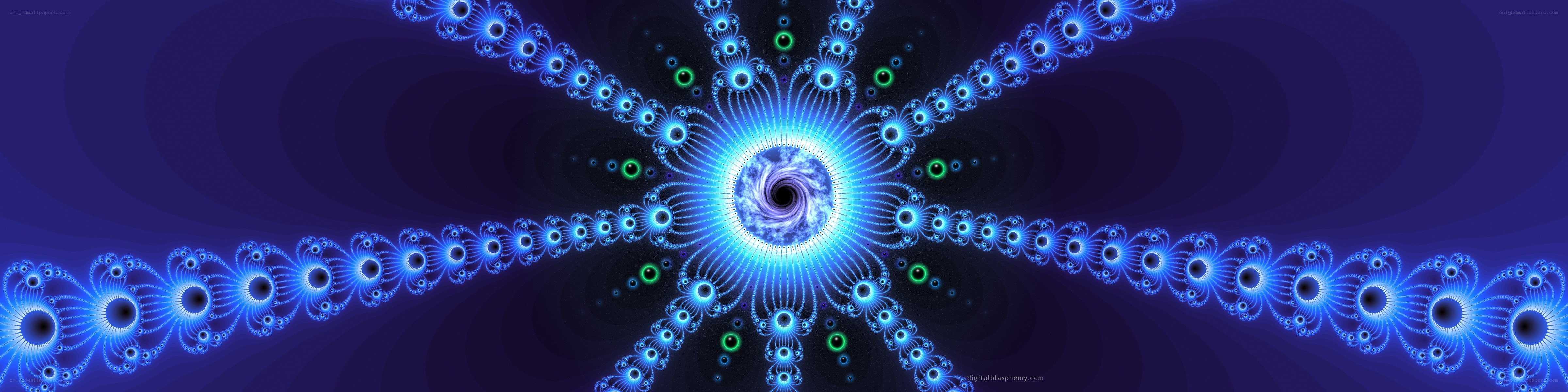 blue fractal spiral pattern