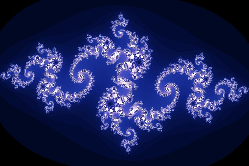 blue fractal spiral pattern