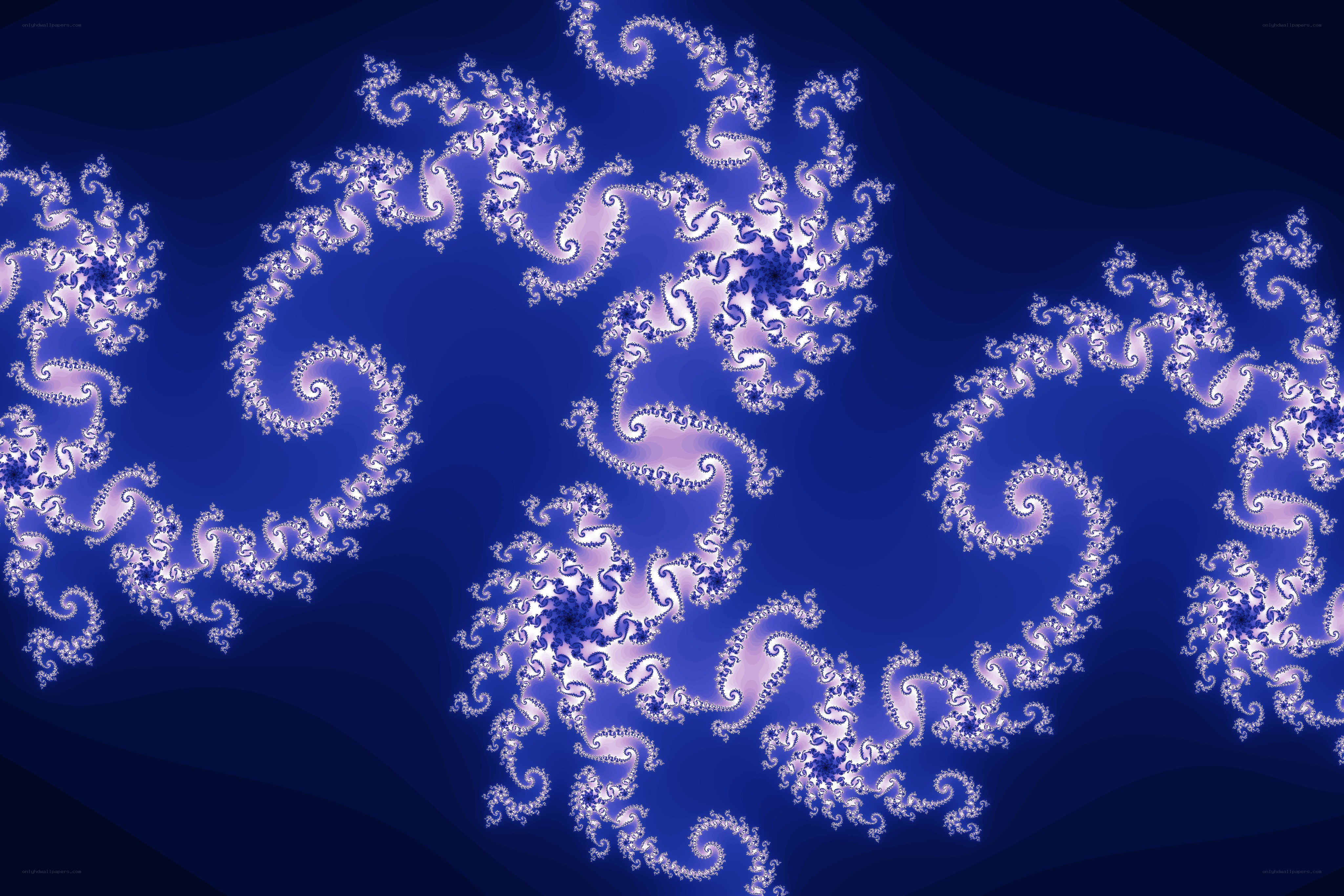 blue fractal spiral pattern