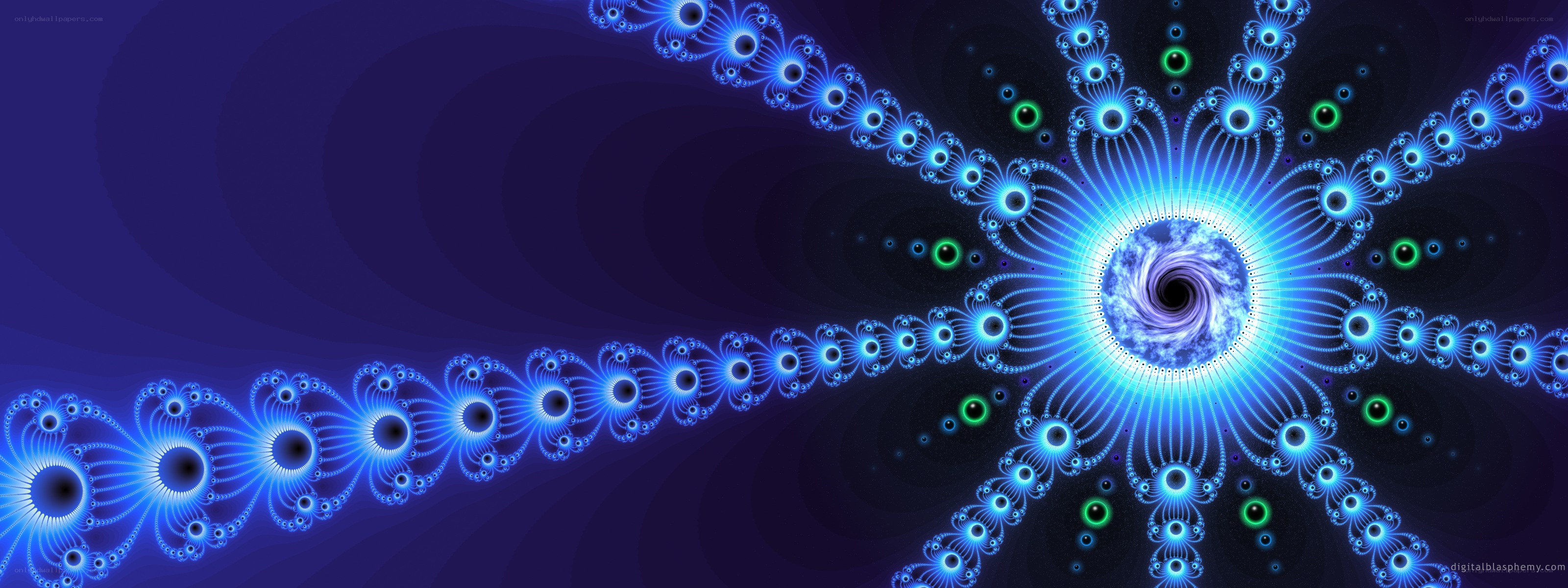 blue fractal spiral pattern