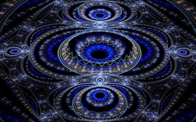 blue fractal spiral pattern
