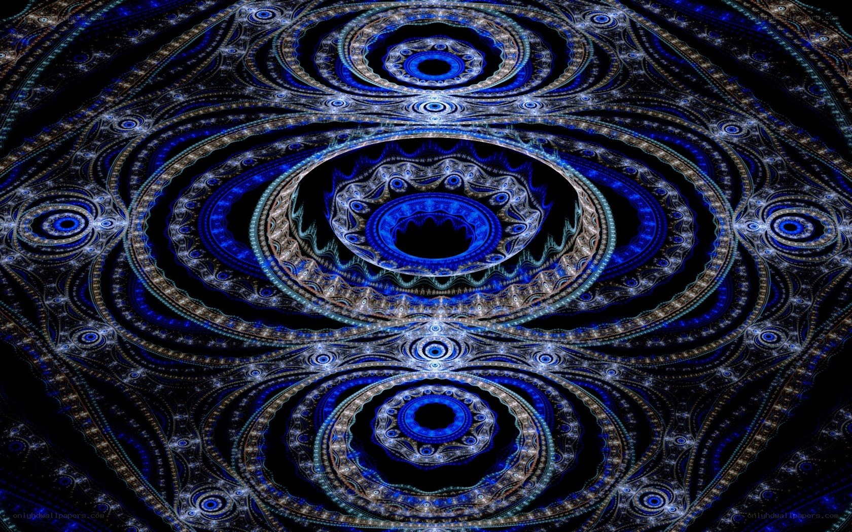 blue fractal spiral pattern