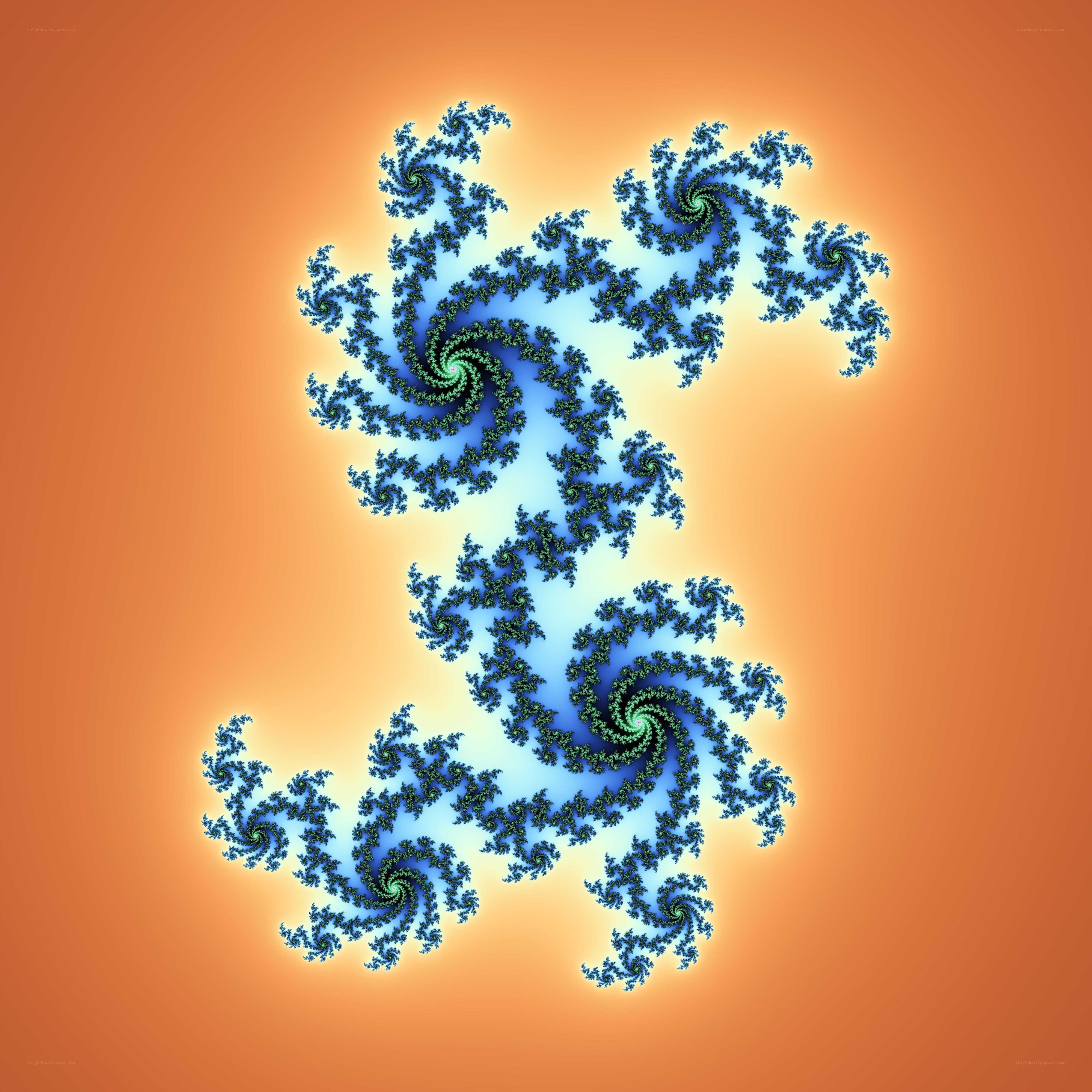 blue fractal spiral pattern