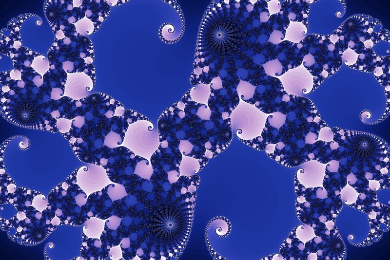 blue fractal spiral pattern