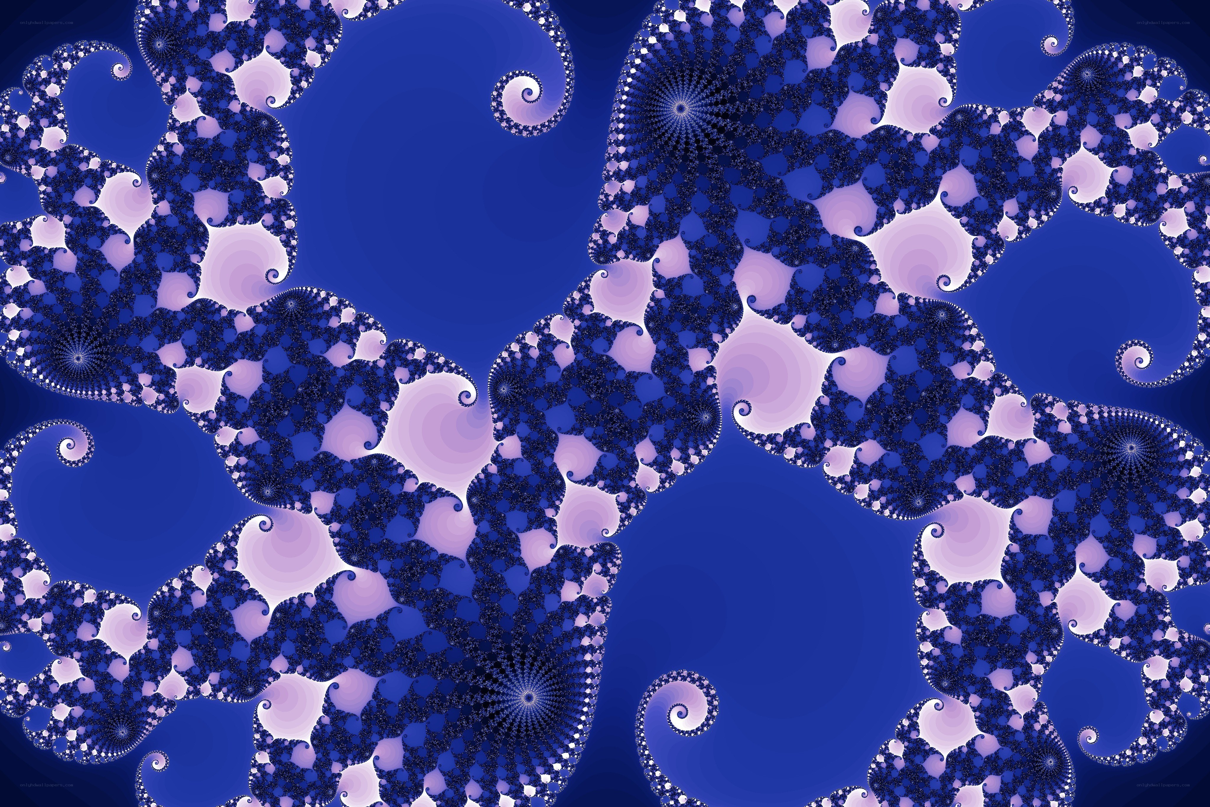 blue fractal spiral pattern