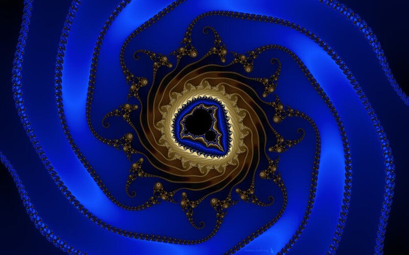 blue fractal spiral pattern