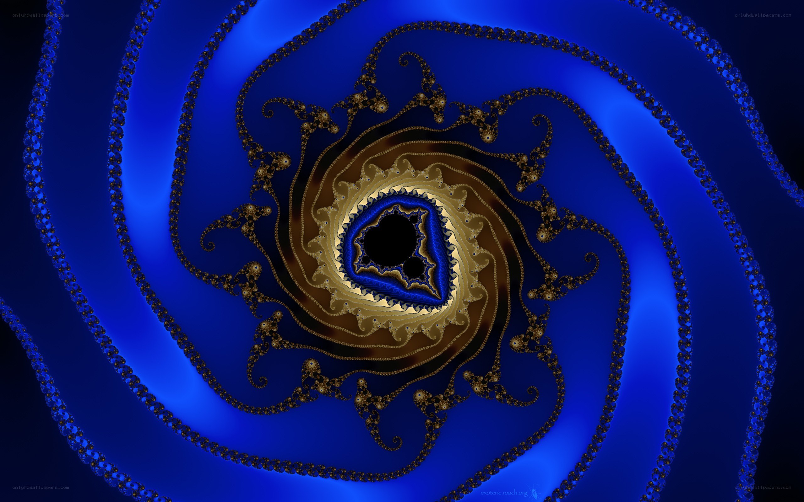 blue fractal spiral pattern