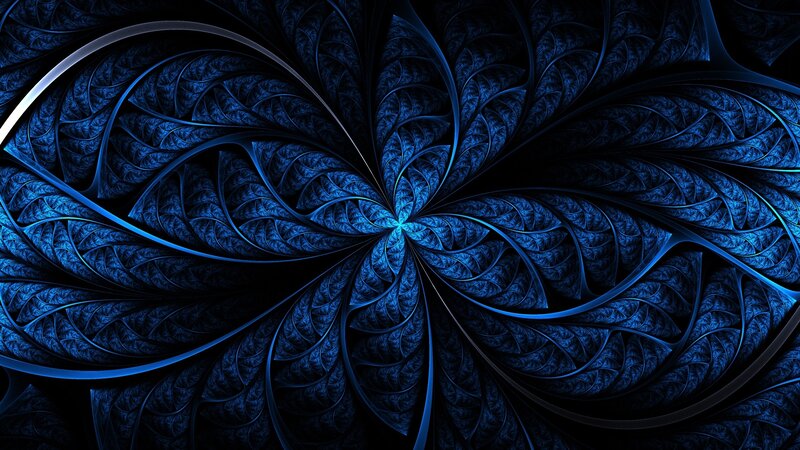 blue fractal spiral pattern