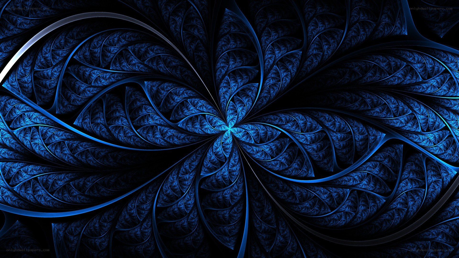blue fractal spiral pattern