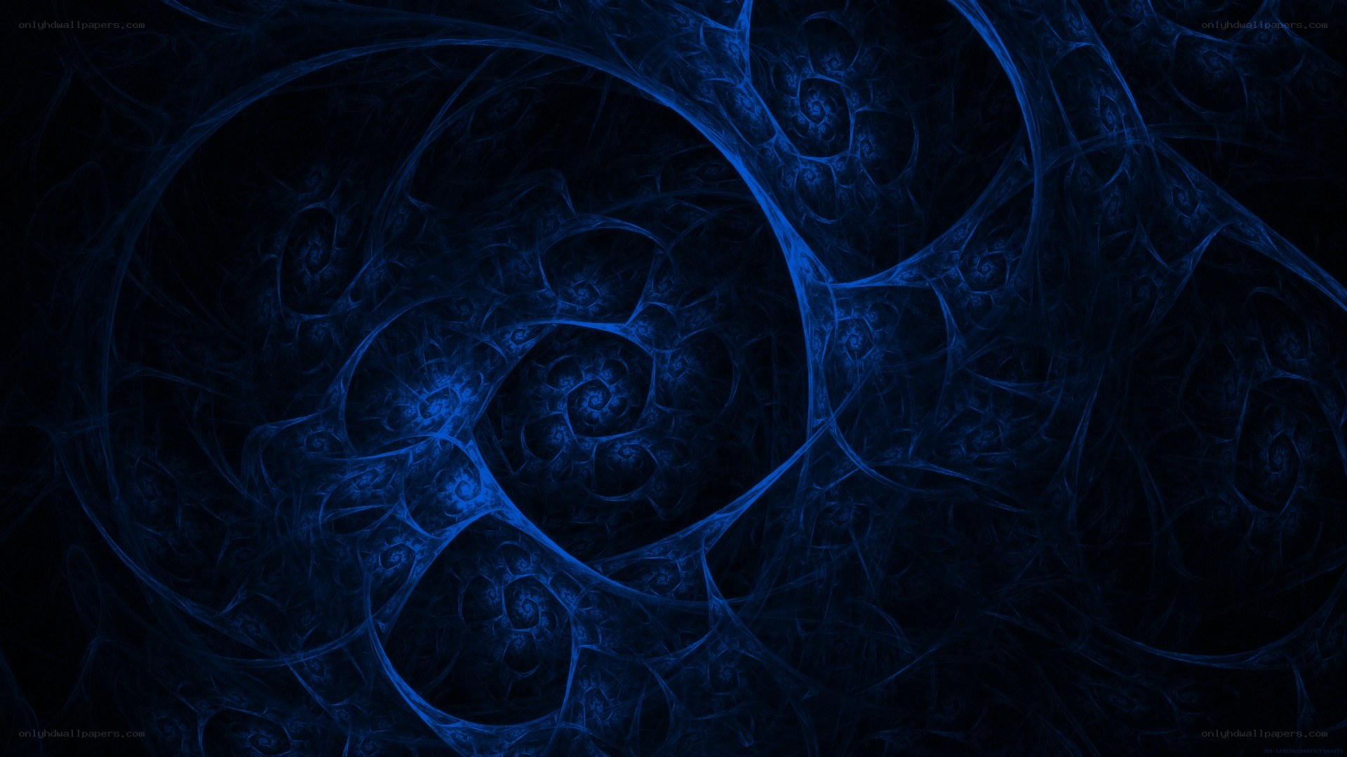 blue fractal spiral pattern