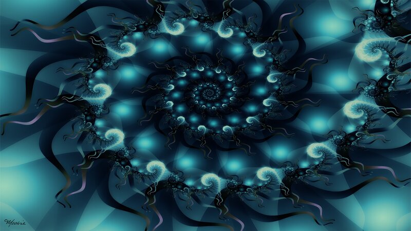 blue fractal spiral pattern