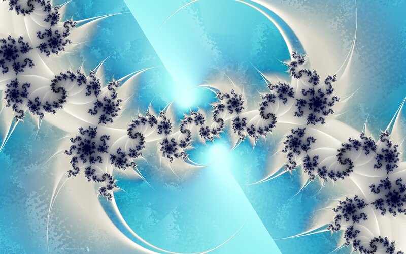 blue fractal spiral pattern