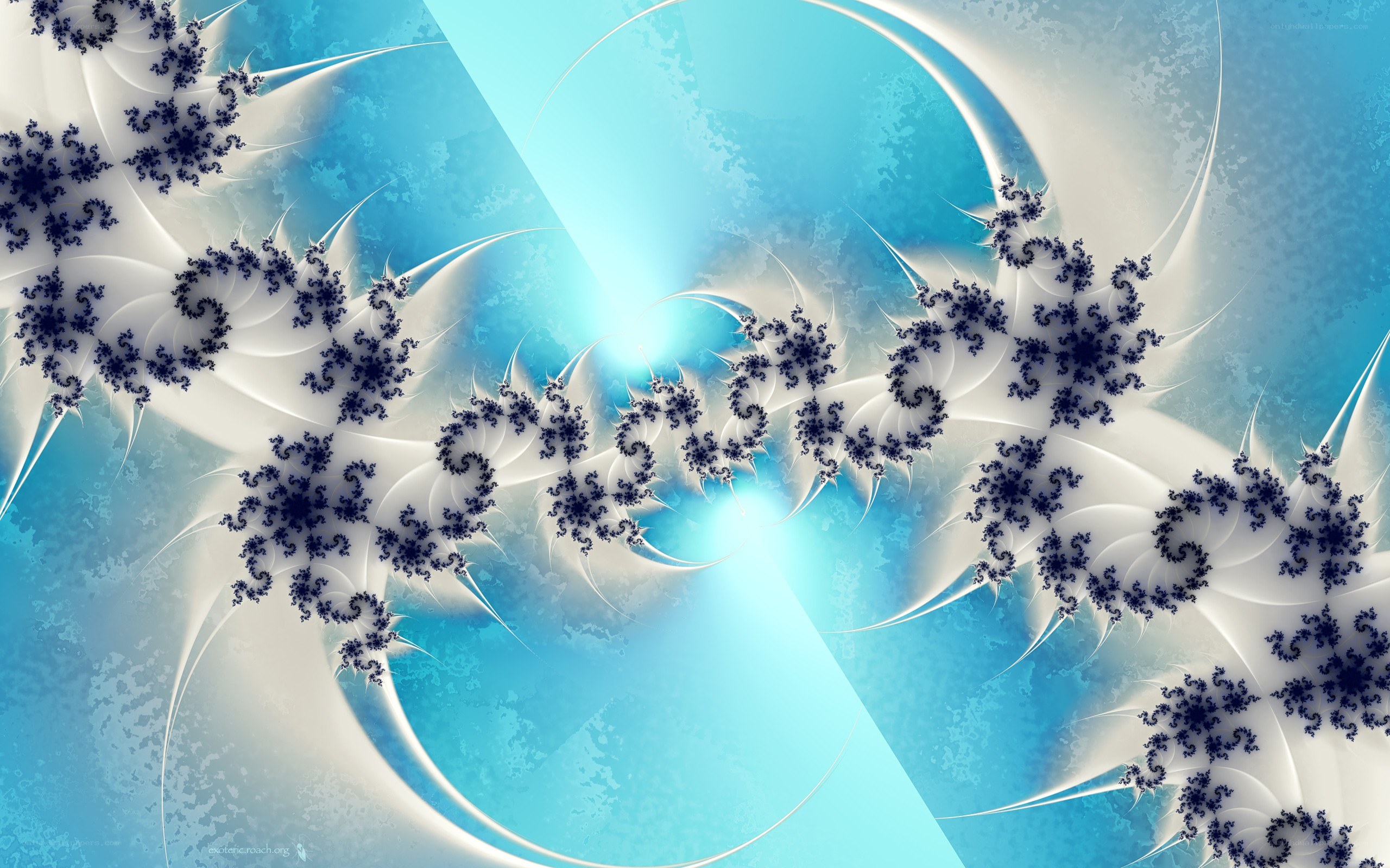 blue fractal spiral pattern