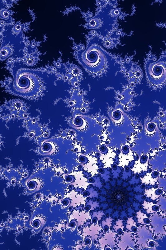 blue fractal spiral pattern