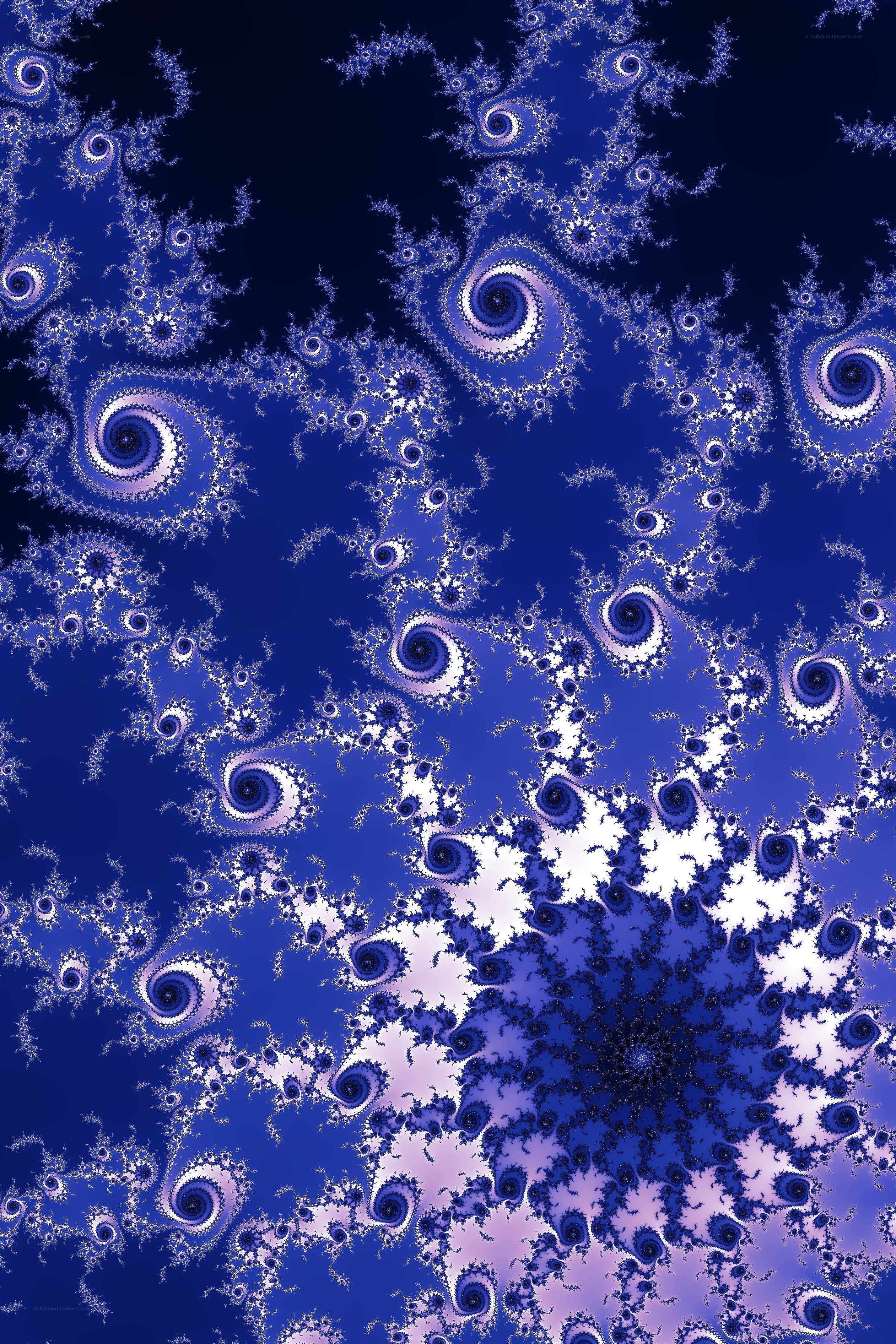 blue fractal spiral pattern