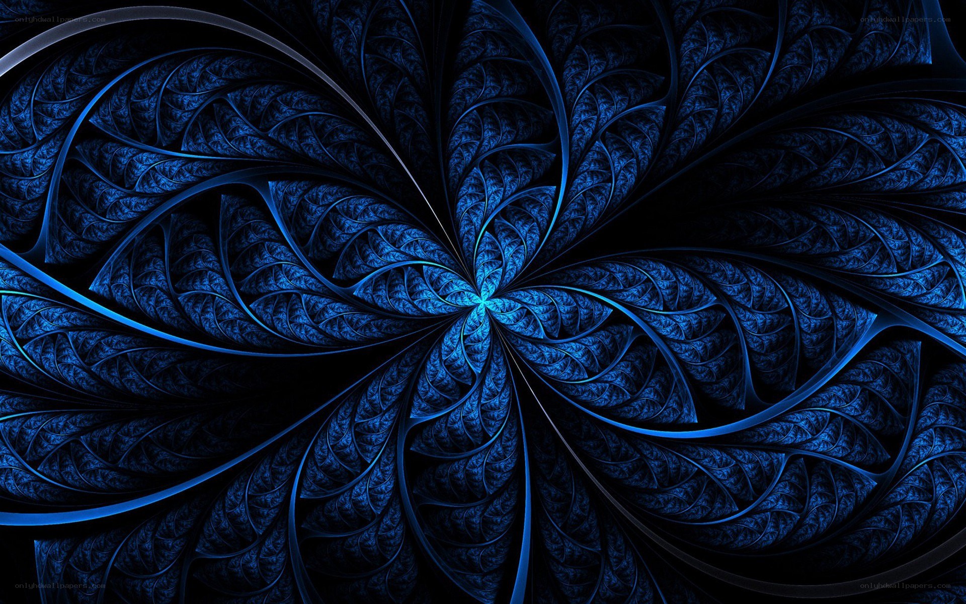 blue fractal spiral pattern