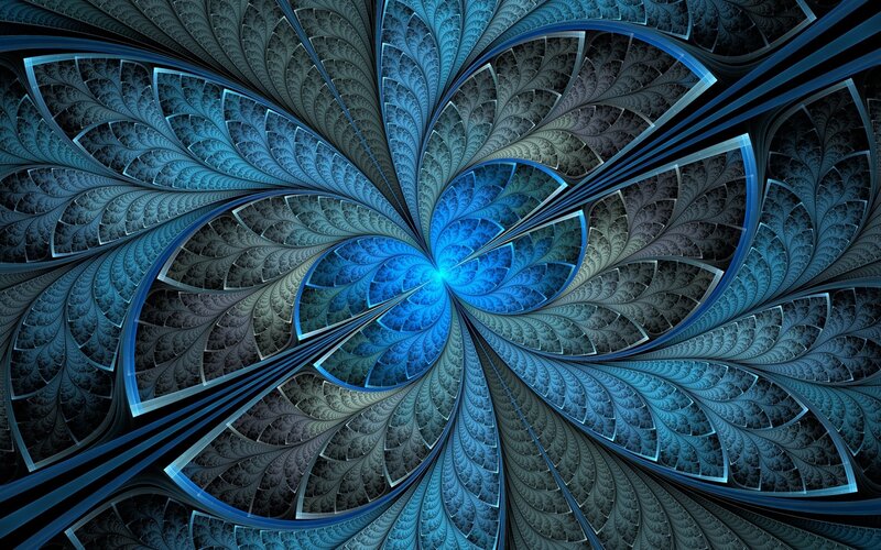 blue fractal spiral pattern