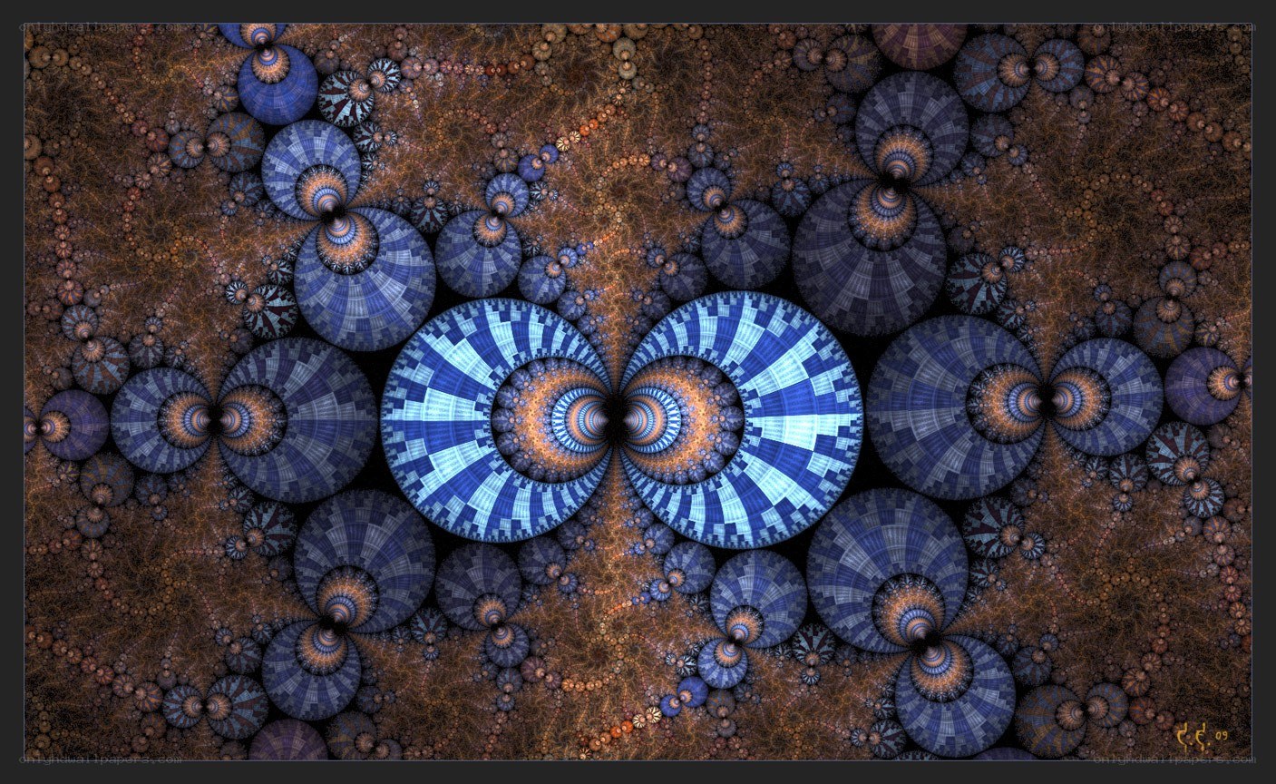 blue fractal spiral pattern