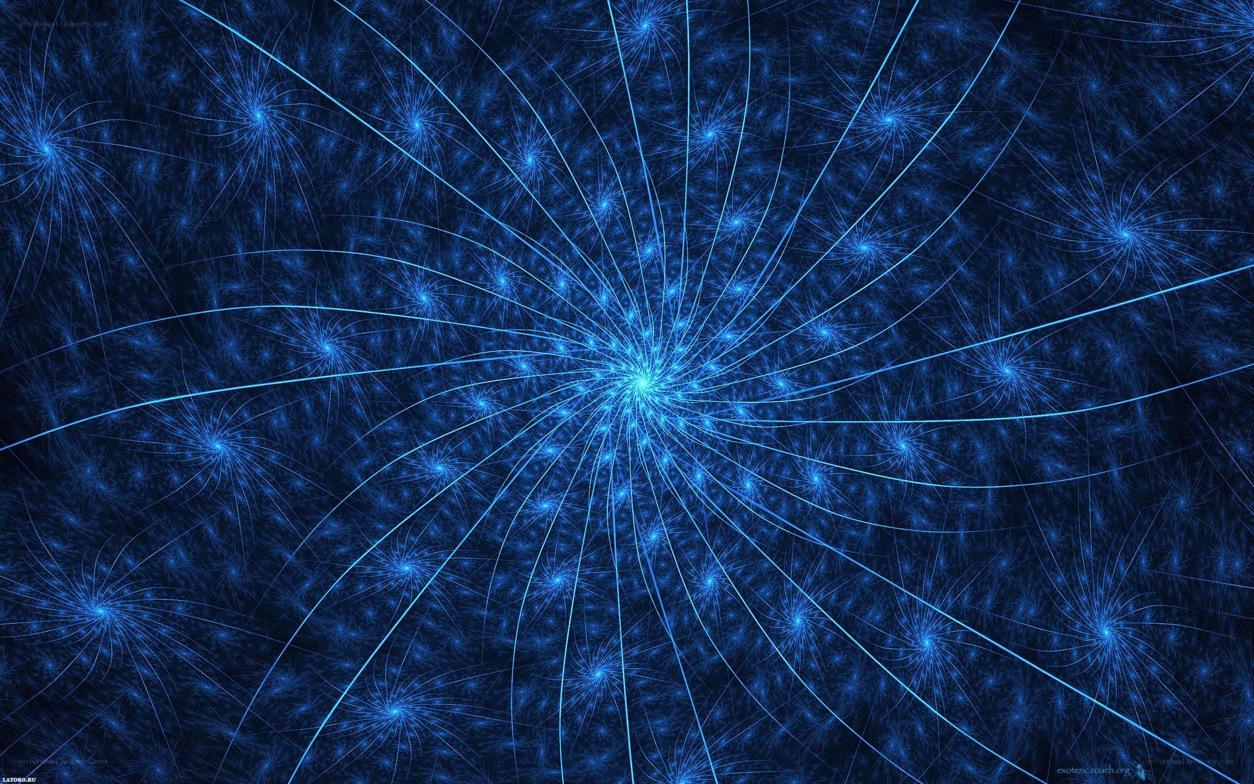 blue fractal spiral pattern