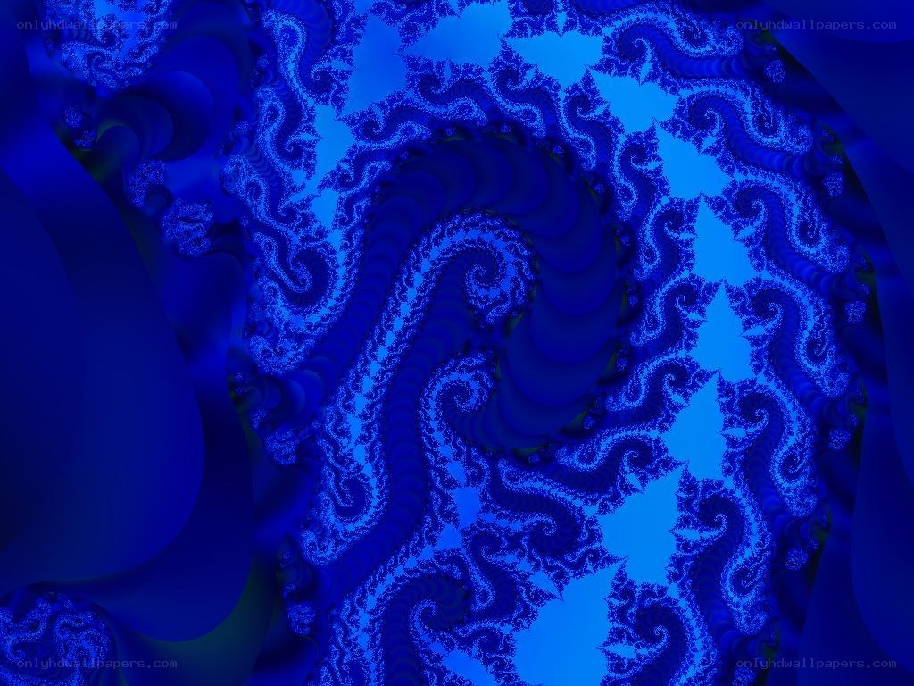 blue fractal spiral pattern