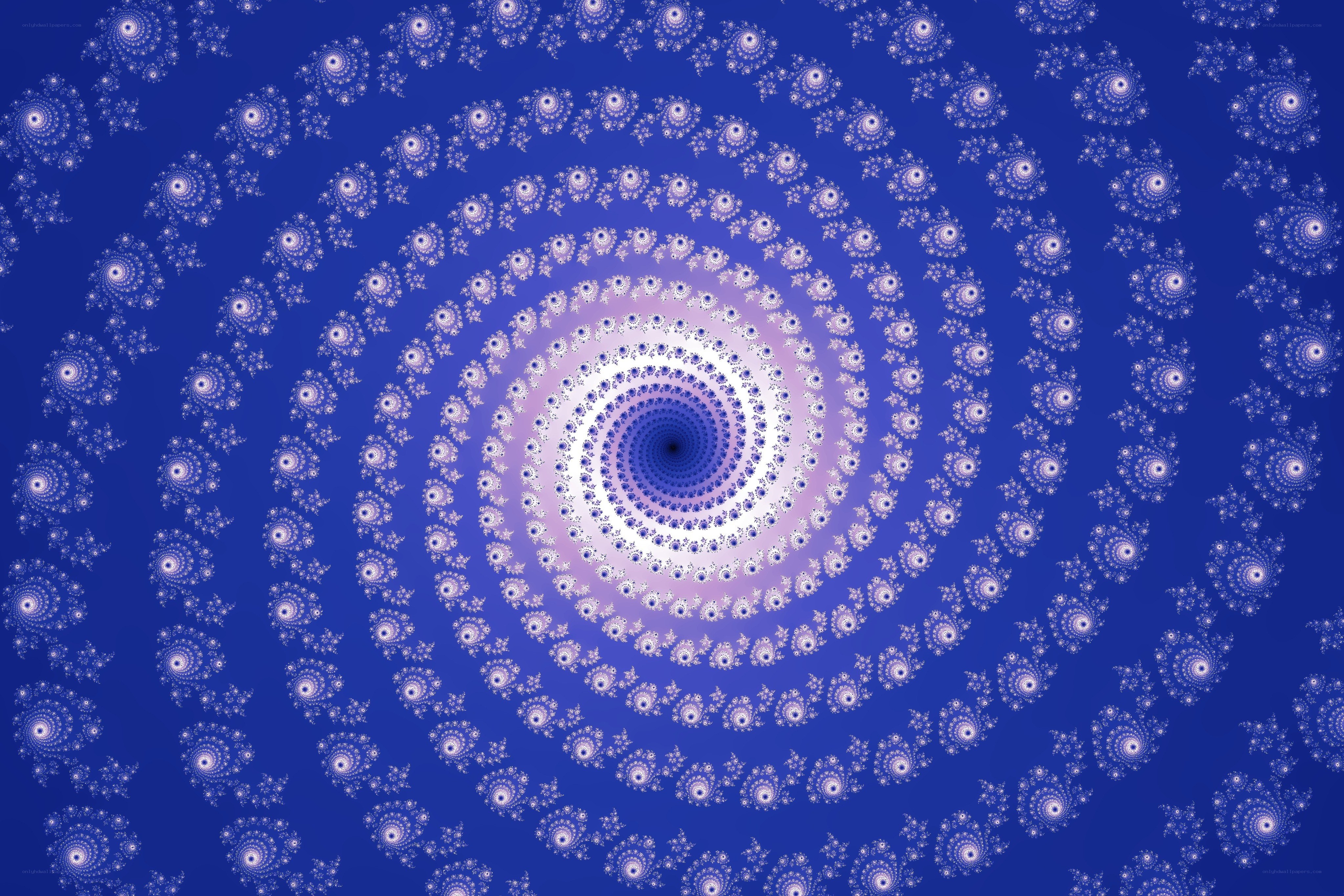 Blue fractal spiral pattern