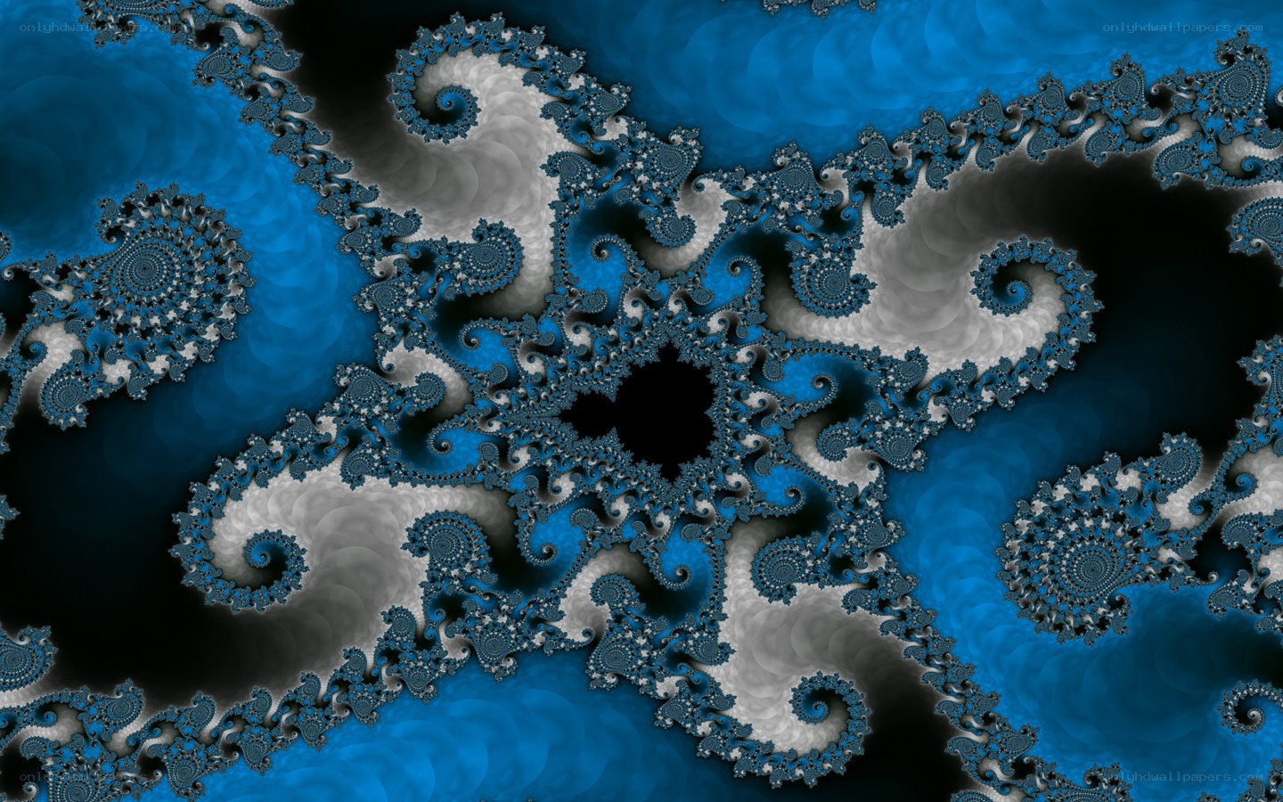 blue fractal spiral pattern