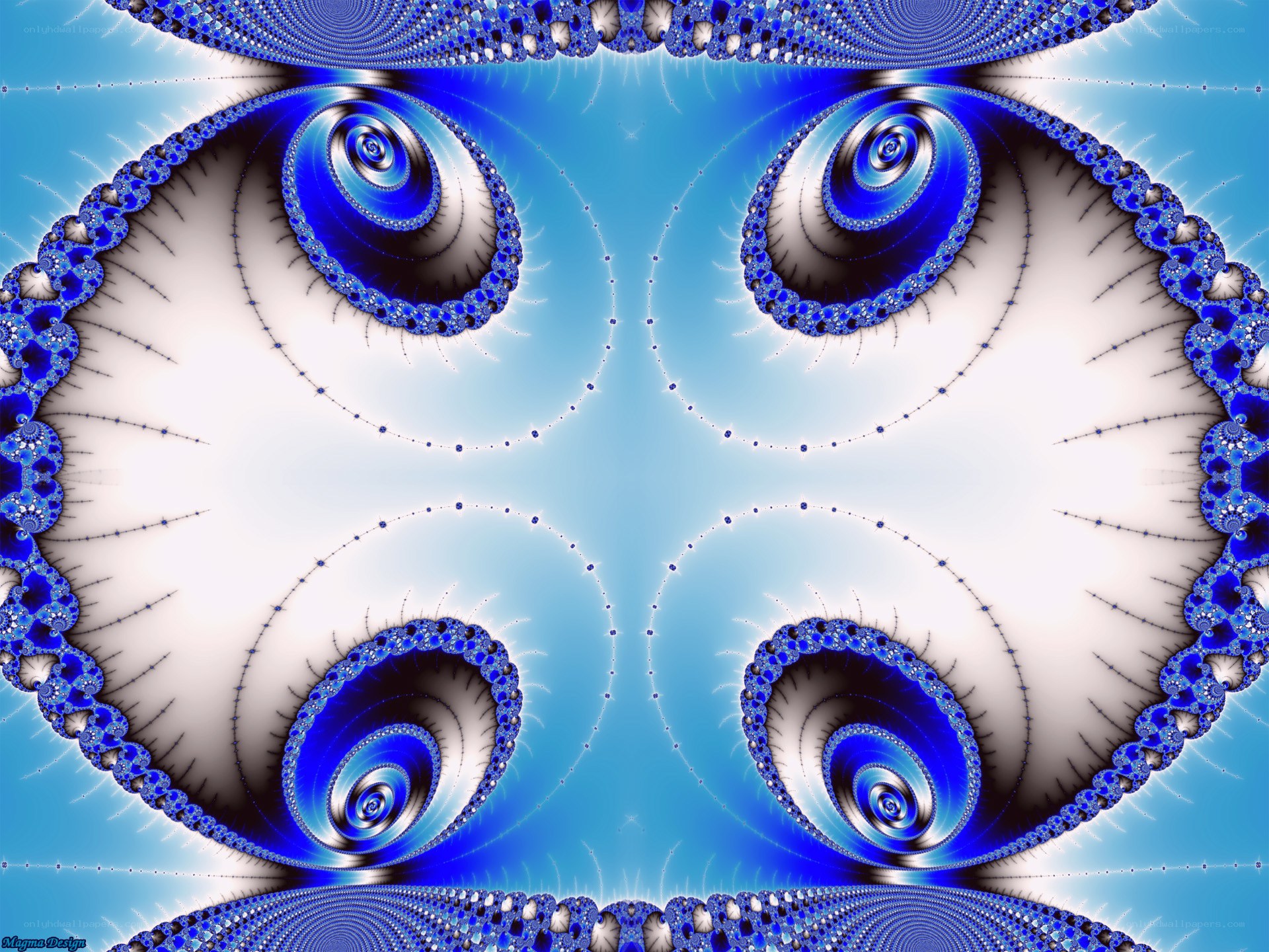 blue fractal spiral pattern