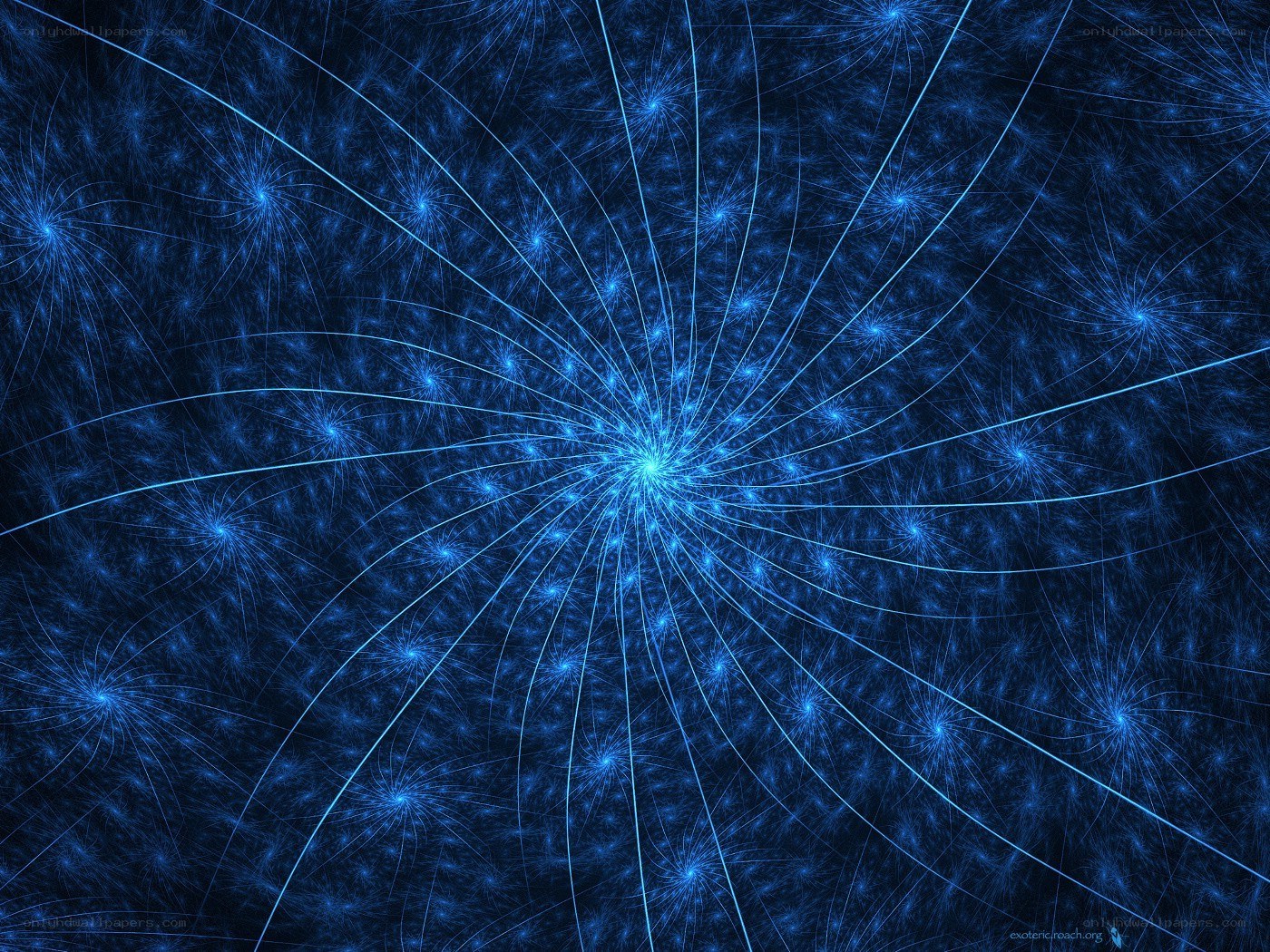 blue fractal spiral pattern