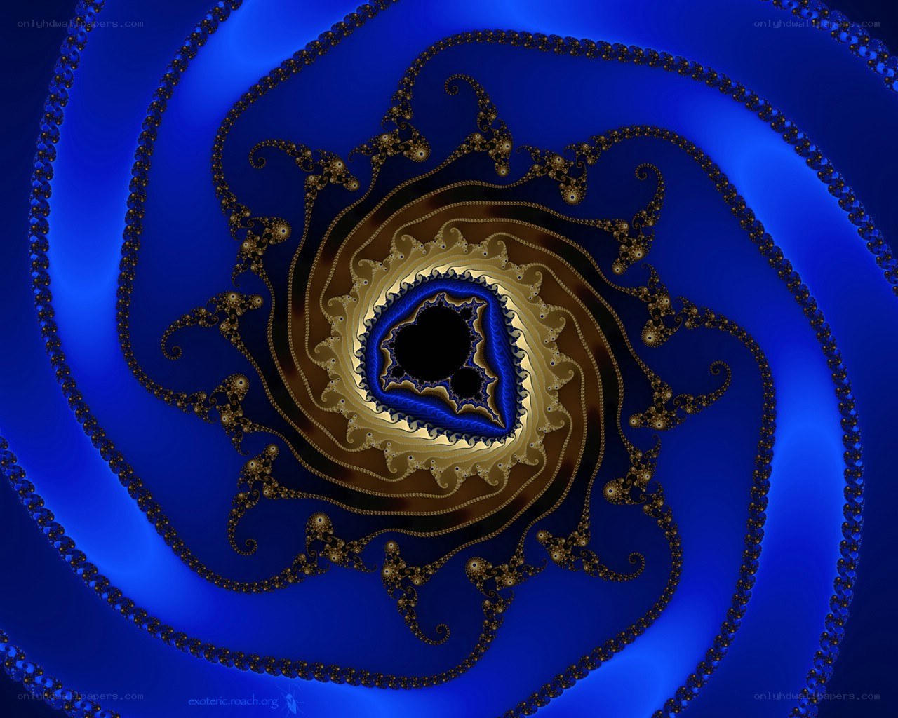 blue fractal spiral pattern
