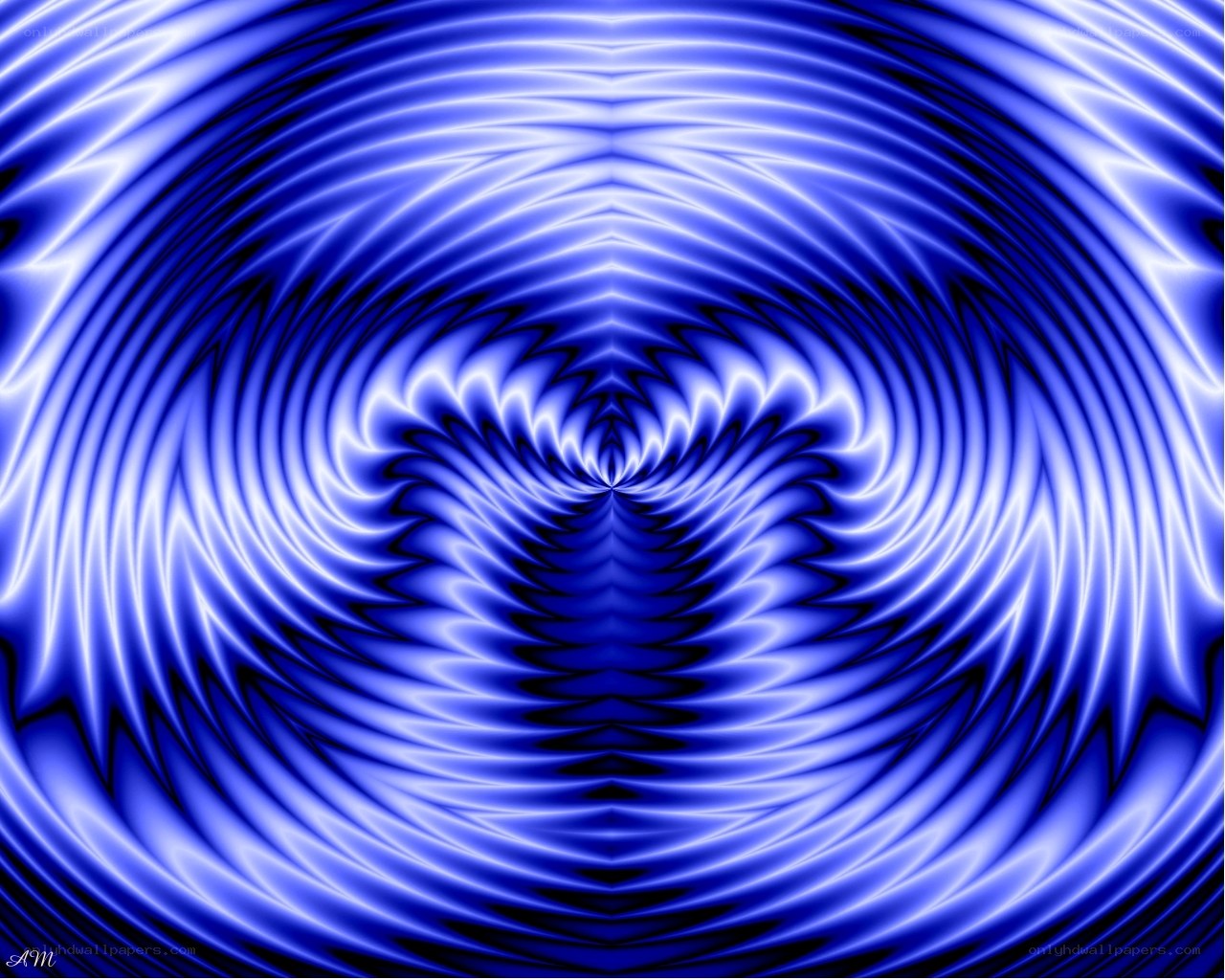 Blue fractal spiral pattern