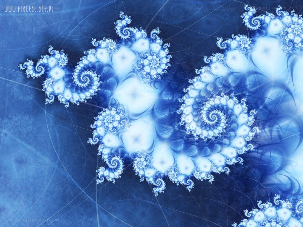blue fractal spiral pattern
