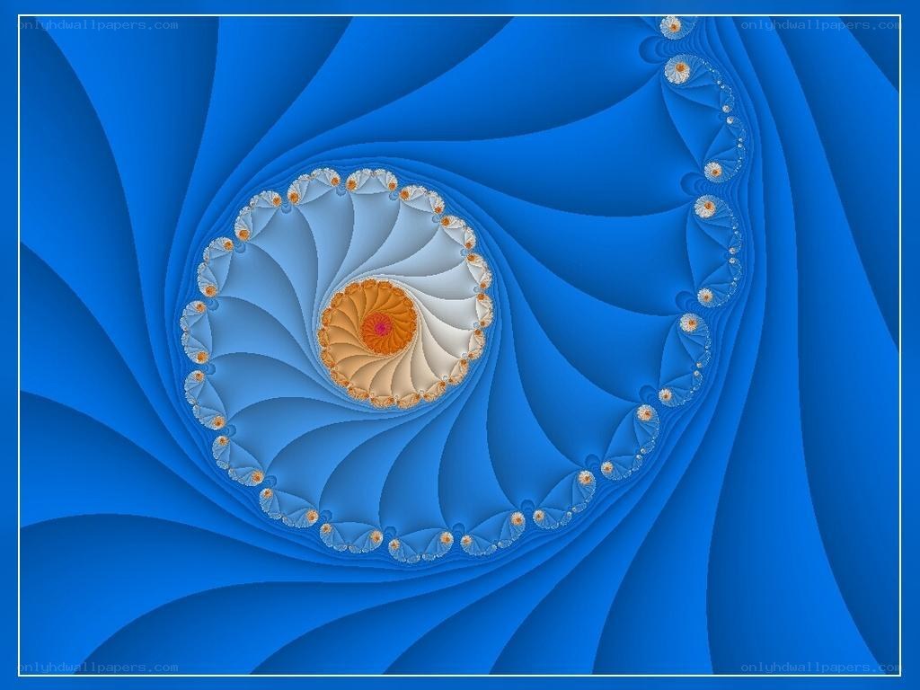 blue fractal spiral pattern