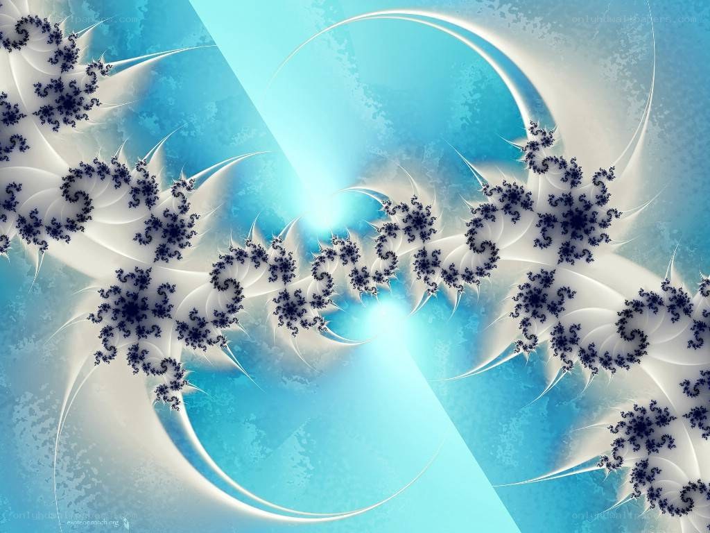 Blue fractal spiral pattern