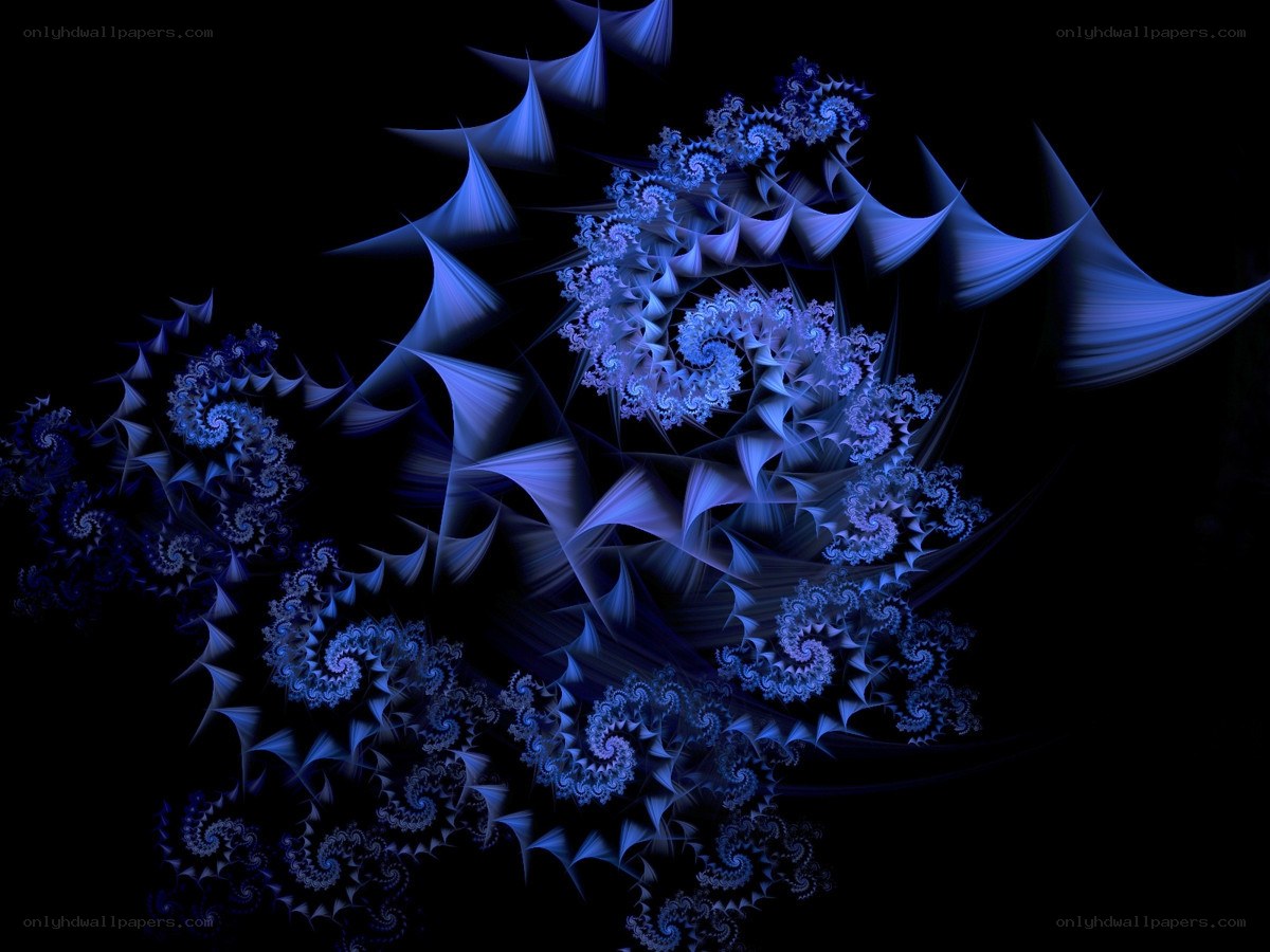 blue fractal spiral pattern
