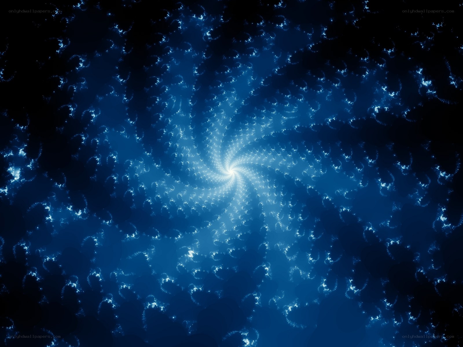 blue fractal spiral pattern