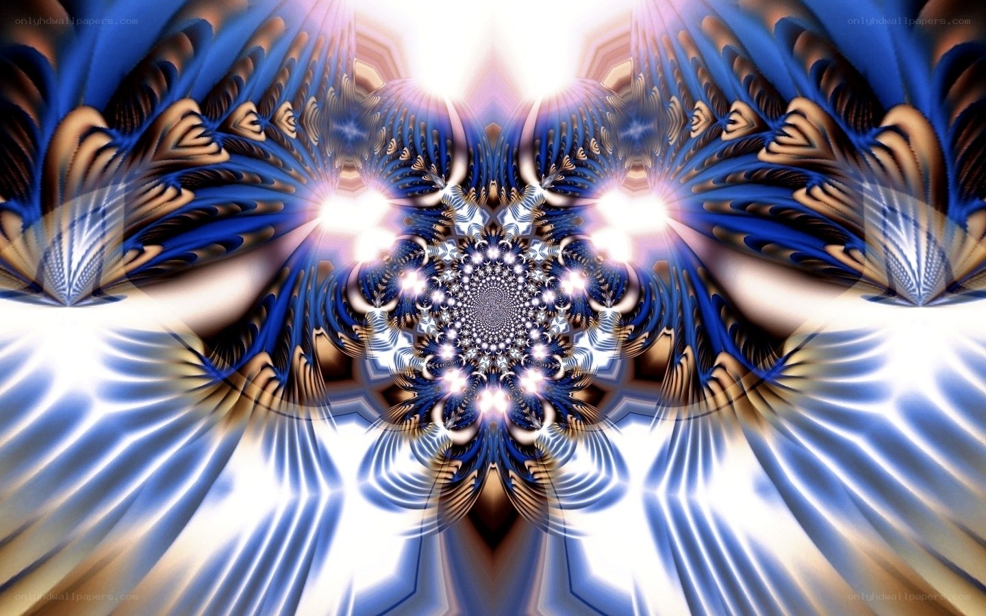 blue fractal spiral pattern