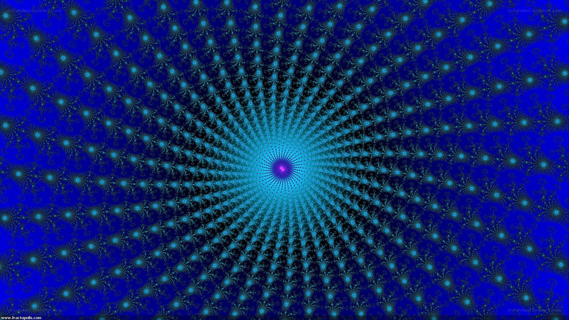 blue fractal spiral pattern