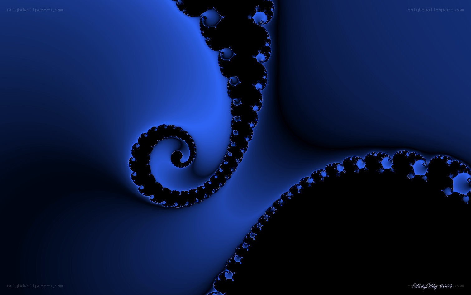 Blue fractal spiral pattern