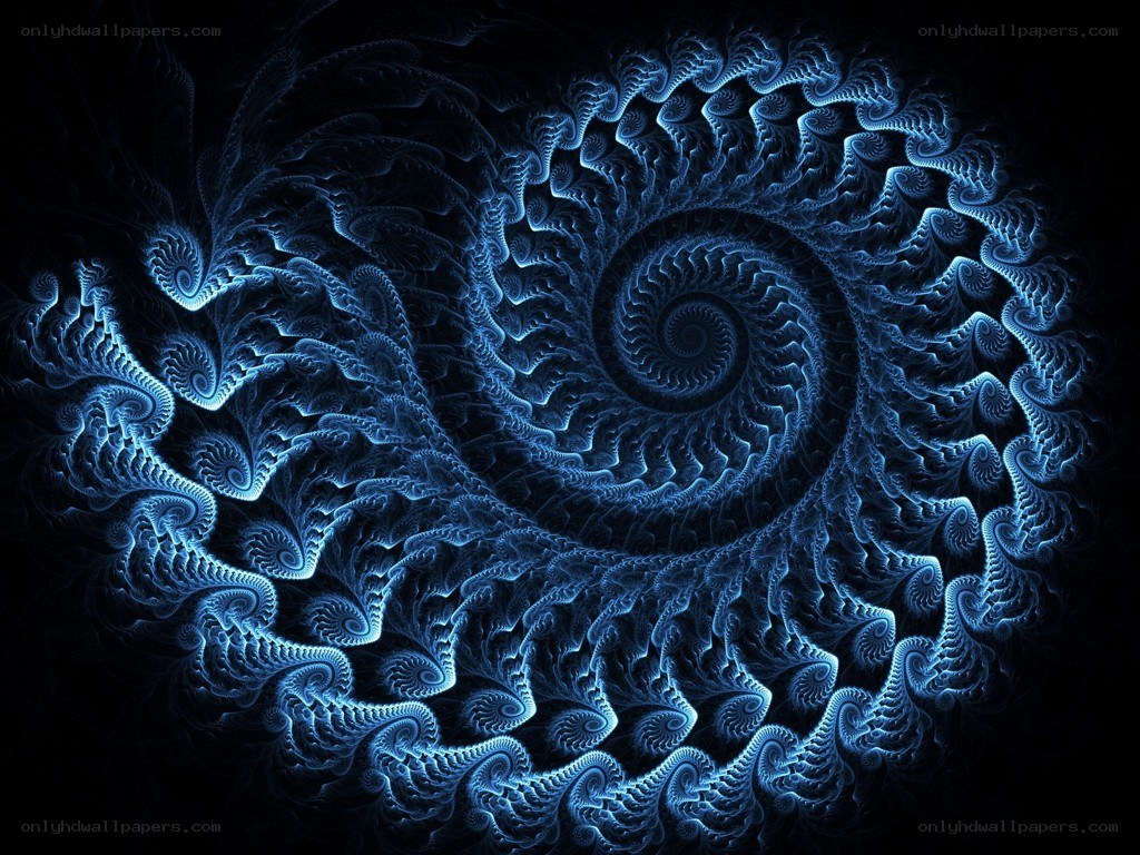 blue fractal spiral pattern