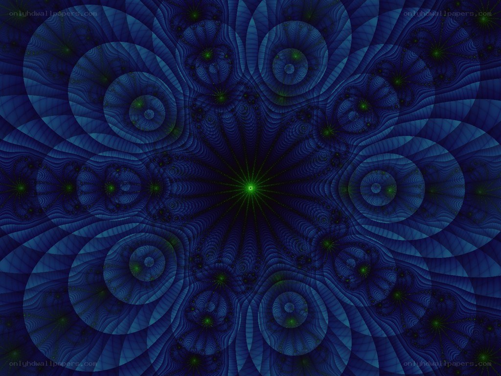 blue fractal spiral pattern