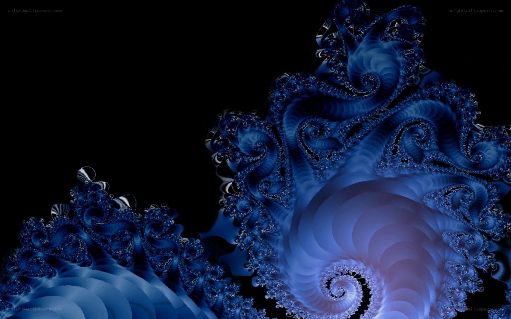 blue fractal spiral pattern