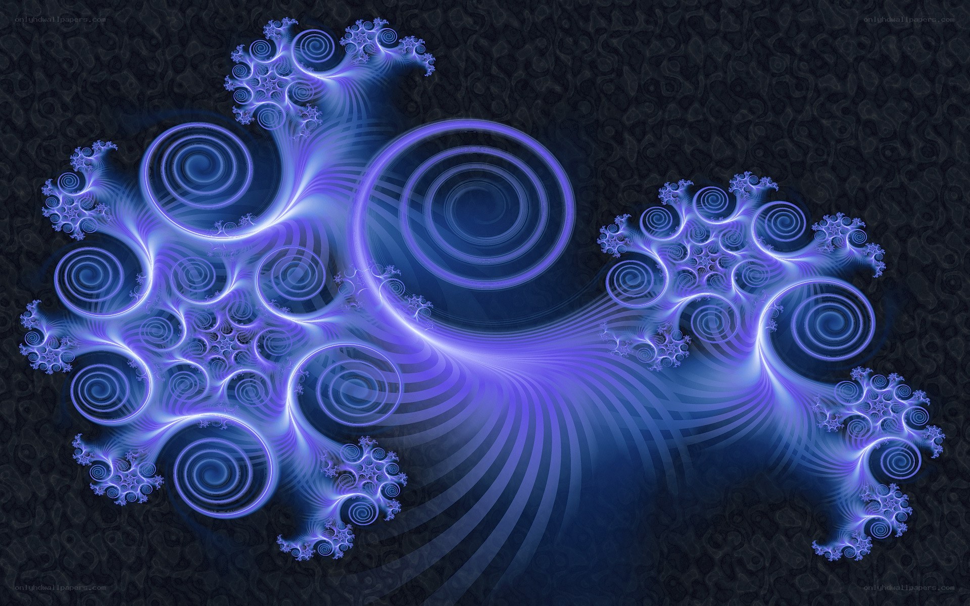 Blue fractal spiral pattern